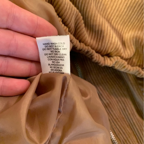 💛 Love Tree Corduroy Cropped Puffer Coat - Golden Tan - Size Large - Picture 13 of 13